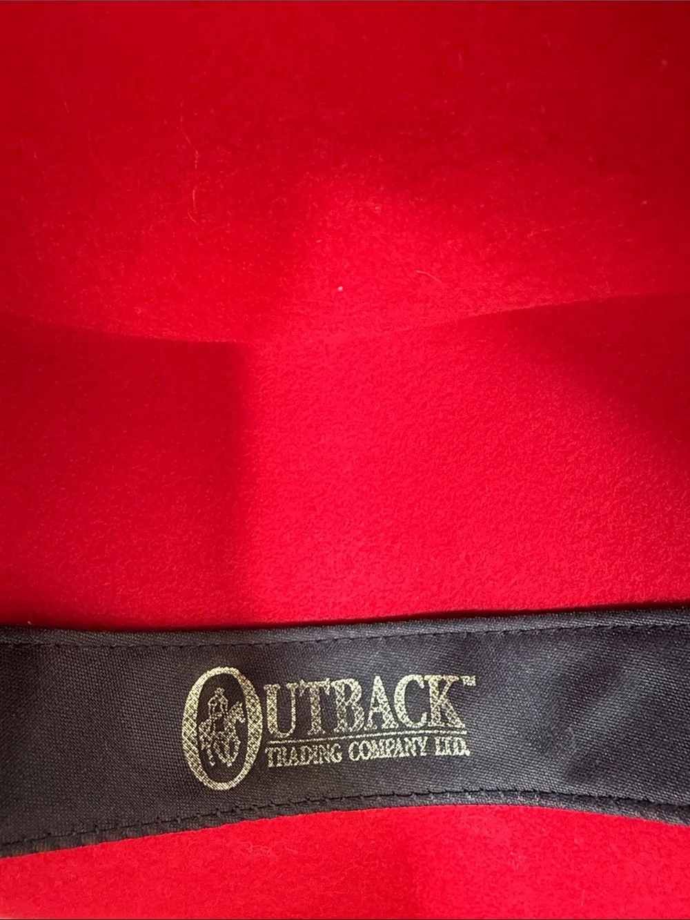 Outback Trading Company Red Fedora Ascott 1322. Wide-Brim-100% Wool Felt. Size L